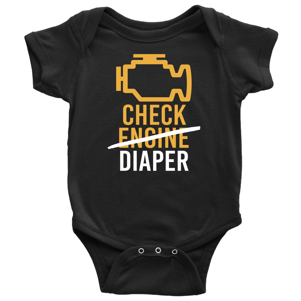 Check Engine Diaper - Baby Onesie