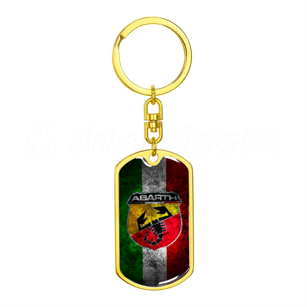 Fiat Abarth Metal Keyring – Exclusive Silver Car Theme Keychain, Made In Australia