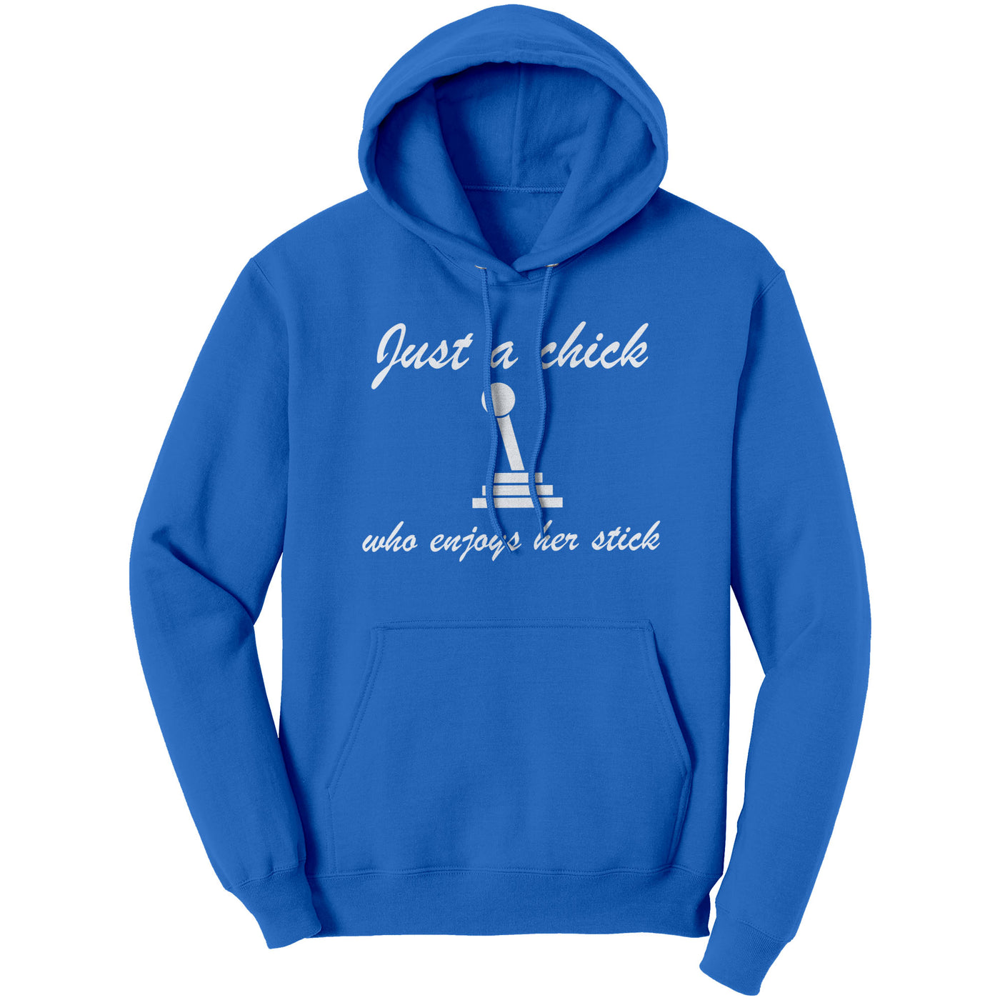 just-a-chick-who-enjoys-her-stick-hoodie-blue