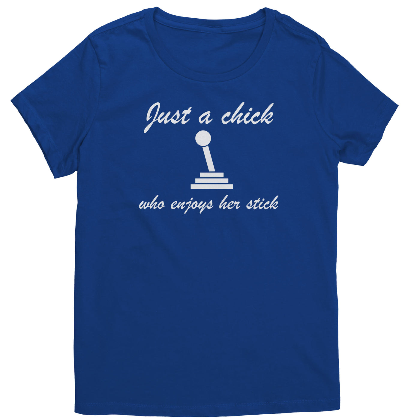 just-a-chick-who-enjoys-her-stick-shirt-blue