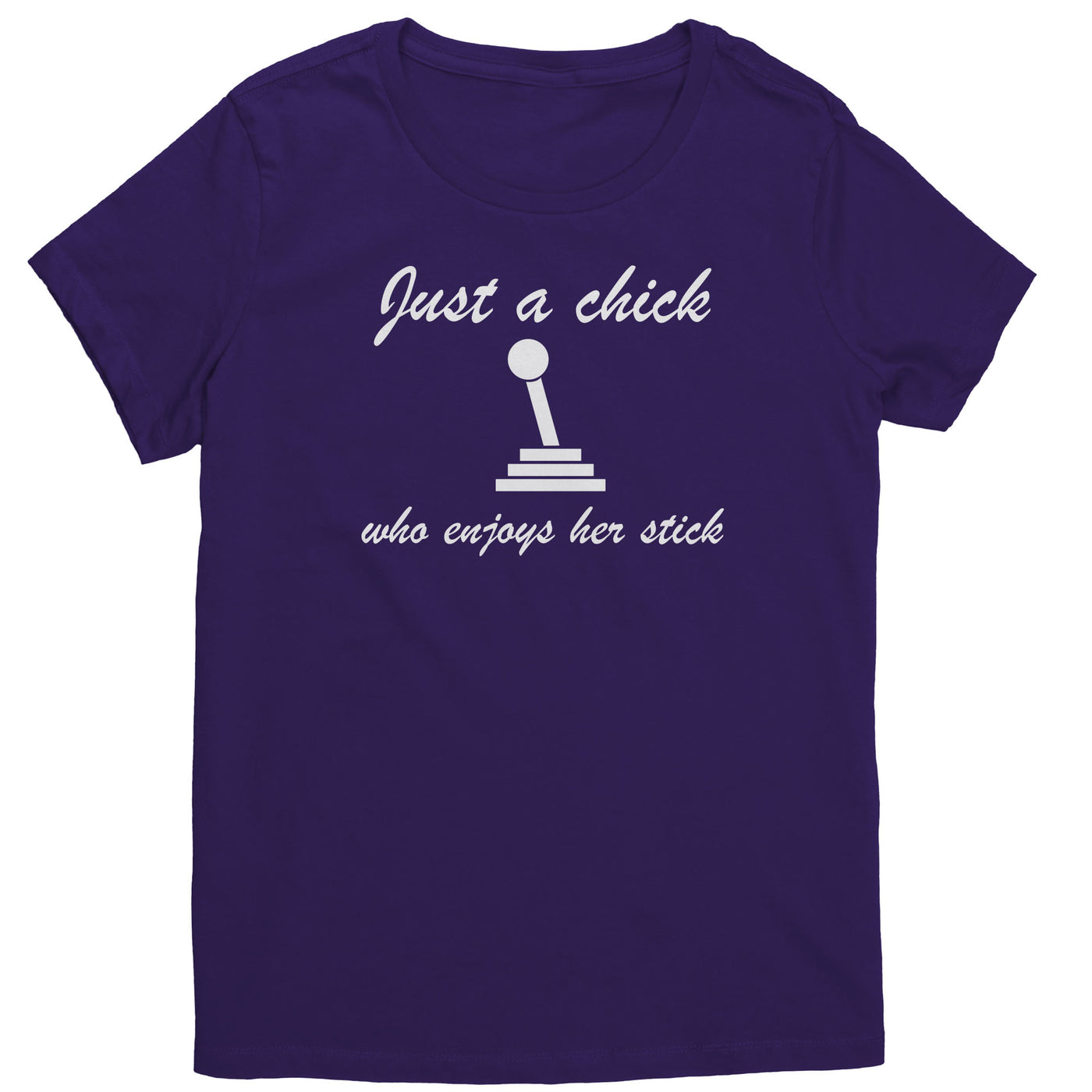 just-a-chick-who-enjoys-her-stick-shirt-purple