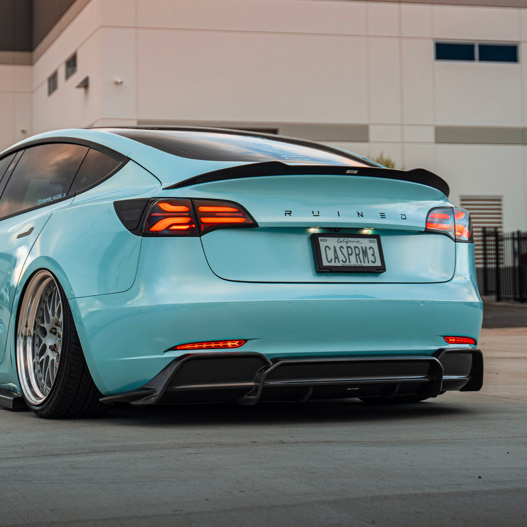 Tesla Model Carbon Fiber Rear Diffuser V2 ADRO – Driven District