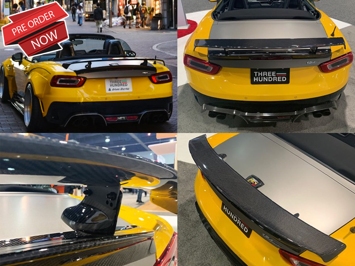 Three Hundred Fiat / Abarth 124 Spider Carbon Fiber Rear Wing Spoiler ...